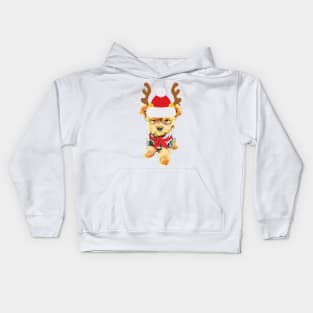 Deer Puppy Christmas gifts, Dog, Holiday gift Kids Hoodie